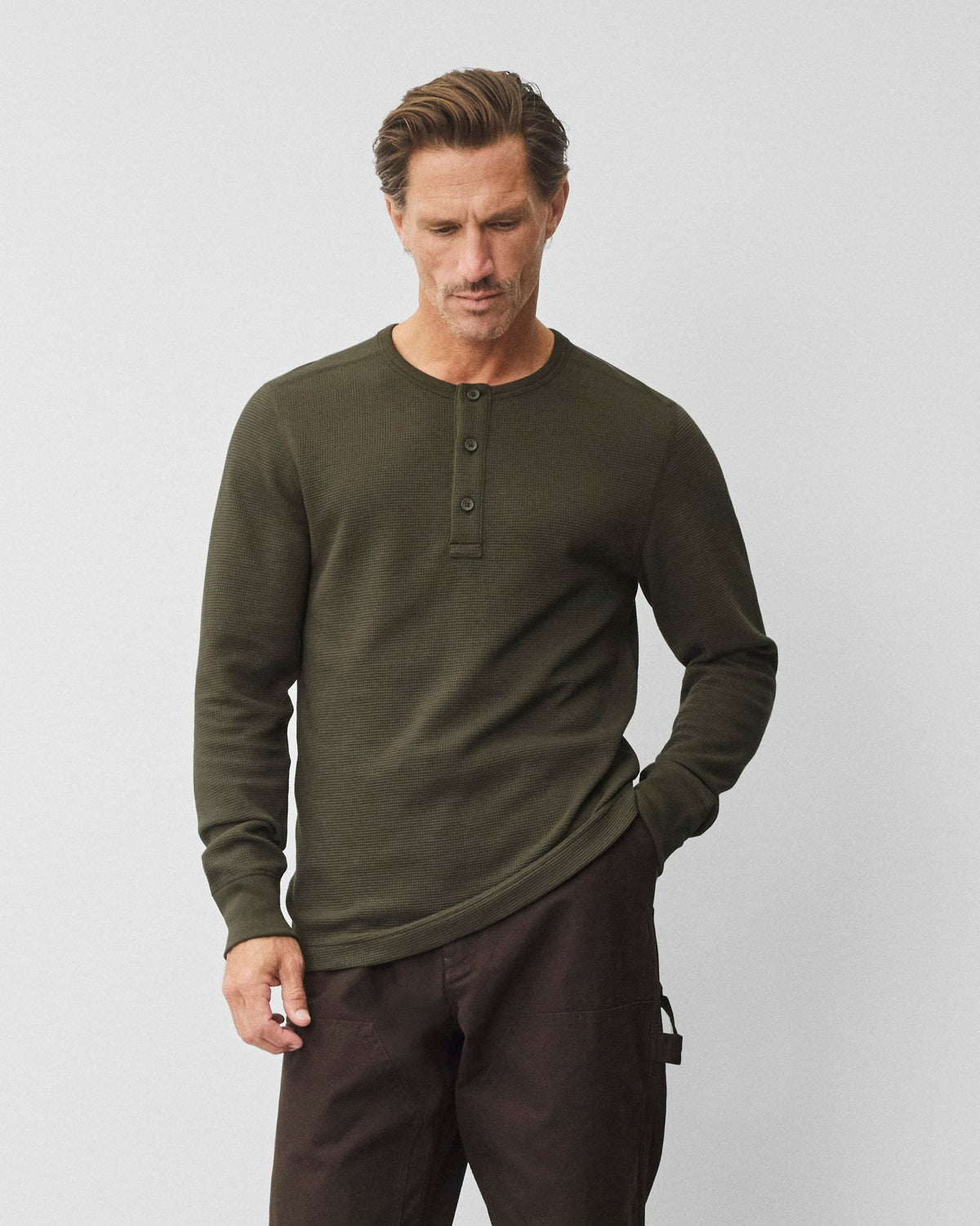 Lightweight Waffle Standard Henley